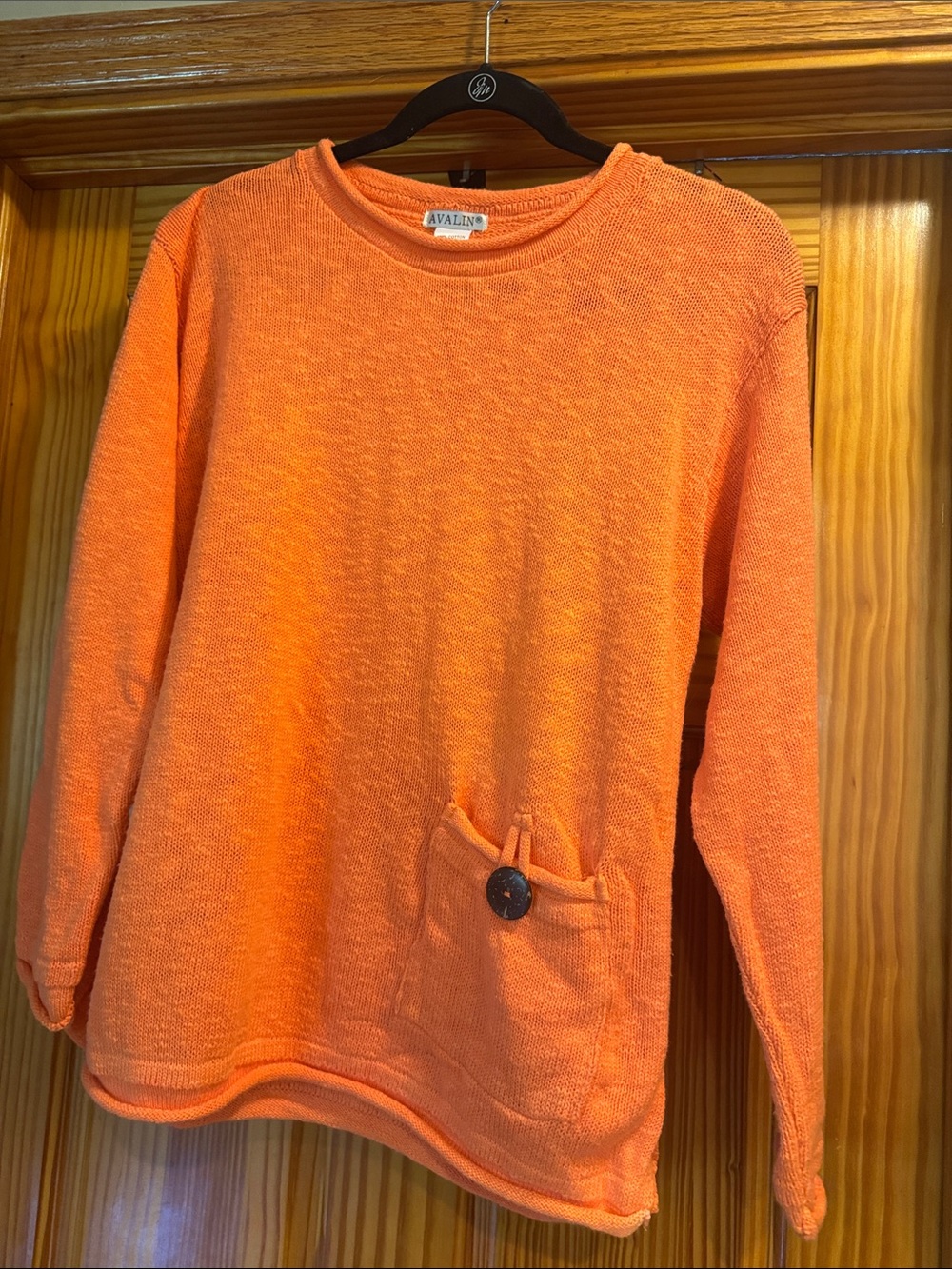 Avanti Bright Orange Long-Sleeve Pocket Sweater